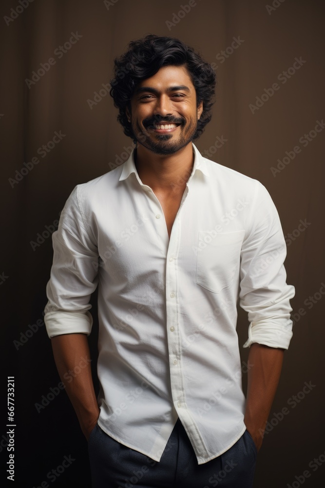 Fototapeta premium A Stylish Gentleman Posing Casually With Confidence