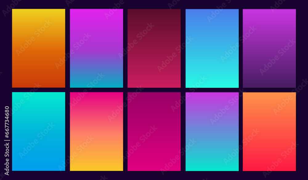 set of abstract colorful gradient web background