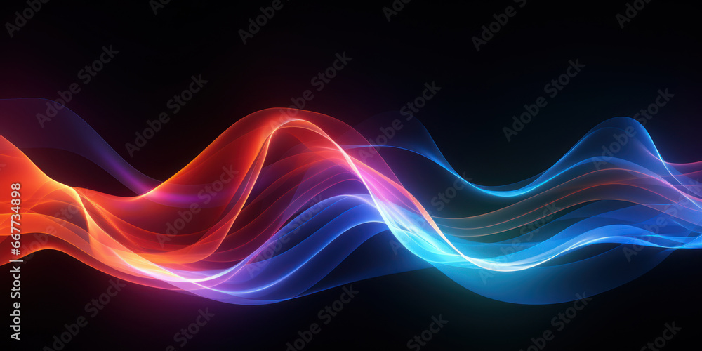Bright, flowing neon waves create a lively and futuristic pattern. Bright, flowing neon waves create a lively and futuristic pattern.