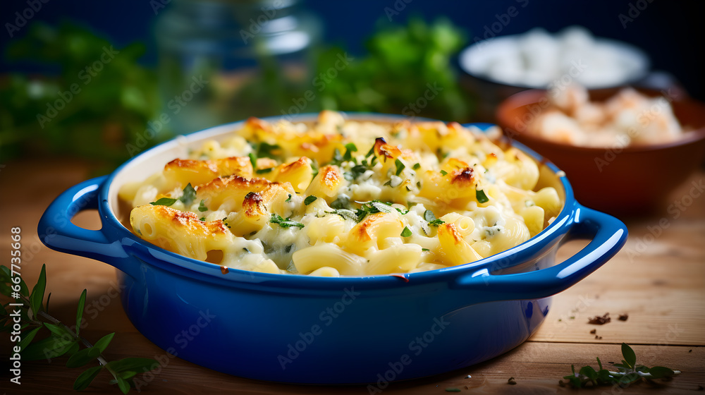 Mac and cheese, american style macaroni pasta in cheesy sauce Mac and cheese, american style macaroni pasta in cheesy sauce