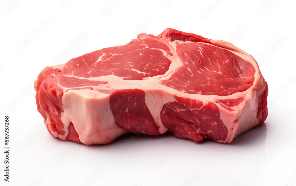 Raw meat cow Isolated on White background generation of AI Raw meat cow Isolated on White background generation of AI