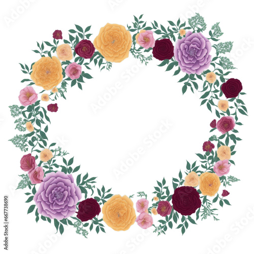 Flower border frame PNG image transparent background