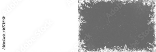  Winter ice snow frozen crystals frostwork frame on transparent background, Snowflake Christmas overlays, snow texture, Holiday photo effect