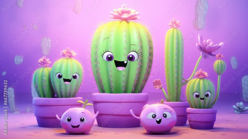 smiling cactus family generative ai