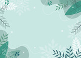 blue color background with illustration of winter plants. winter background design