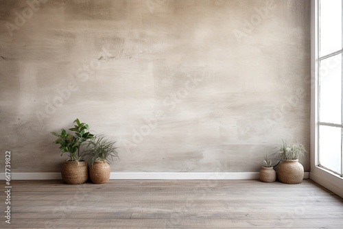 Empty Room Rustic Style Banner With Copy Space