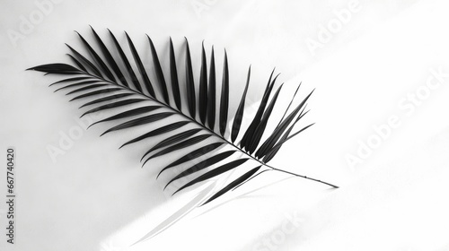 Simplicity and Nature  Palm Leaf Shadows on Light Background in a Minimalistic. AI generated