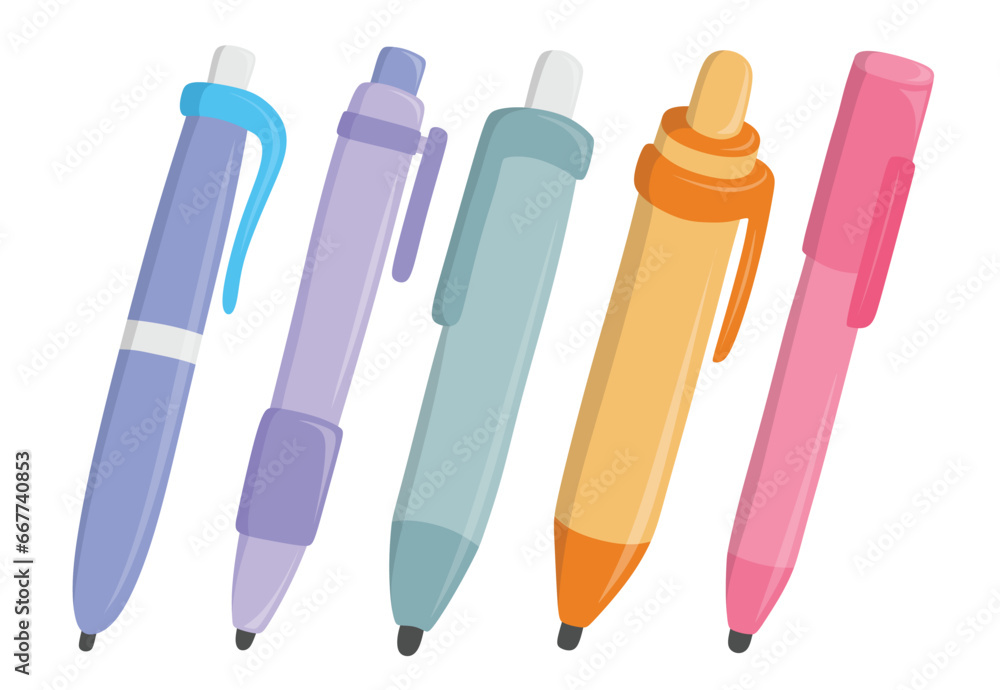Cute pen hand drawn. Hand drawn cute color ballpoint pen or marker. Cute pen hand drawn. Hand drawn cute color ballpoint pen or marker.