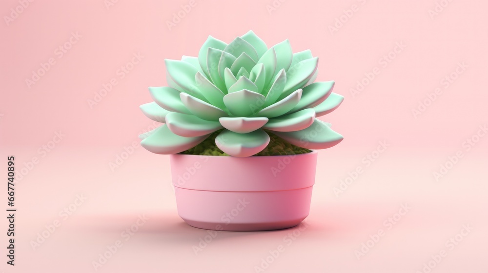 Obraz premium illustration of beautiful pink succulents generative ai