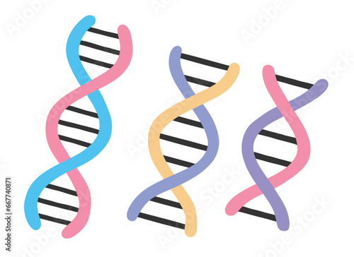DNA Structure molecule icon set. DNA Icons set.