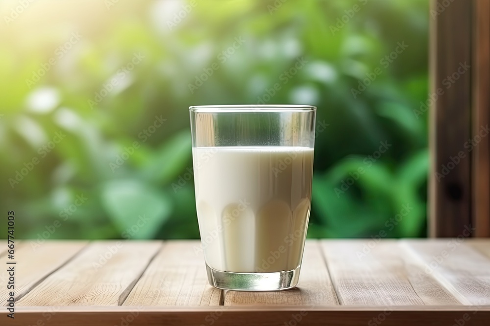 Banner image of fresh milk in a glass on a beige wooden table with a blurry background of rural grass. Banner image of fresh milk in a glass on a beige wooden table with a blurry background of rural grass.