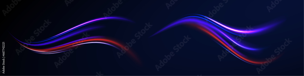Glitter sparkle star trail, light effect, abstract waves flow vector ...