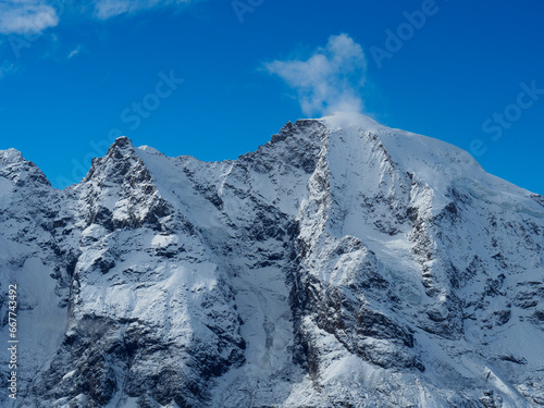 Close up Piz Prievlus on the left and Piz Morteratsch on the right photo