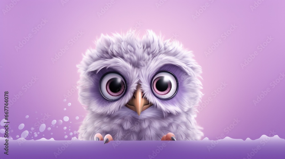 Fototapeta premium cute illustration of a baby owl generative ai
