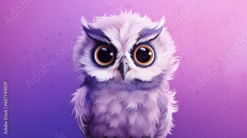 cute illustration of a baby owl generative ai