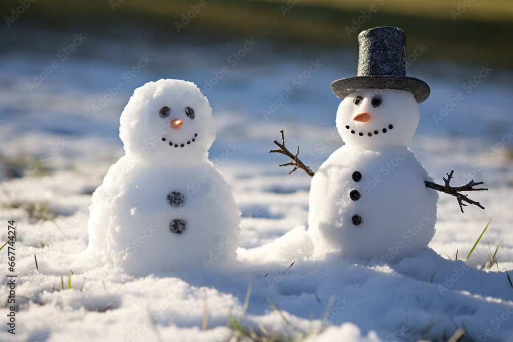 Snowman in Winter Wonderland. Generative Ai Snowman in Winter Wonderland. Generative Ai