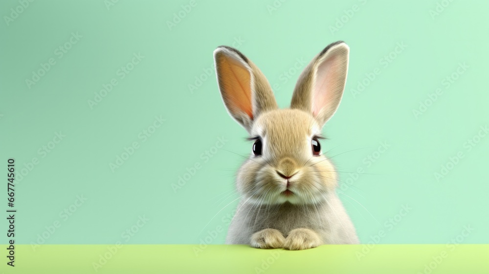 beautiful bunny with a unicolor background generative ai beautiful bunny with a unicolor background generative ai
