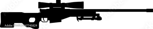 AWM. firearm vector. gun , soldier, shoot photo