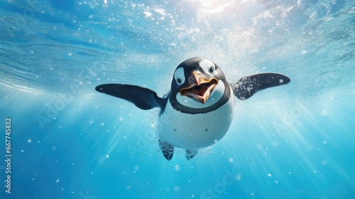 penguins underwater generative ai