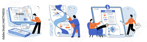 Personal profile. Vector illustration. Online privacy settings empower individuals to control visibility their personal profile information Personal profiles serve as digital resumes highlighting