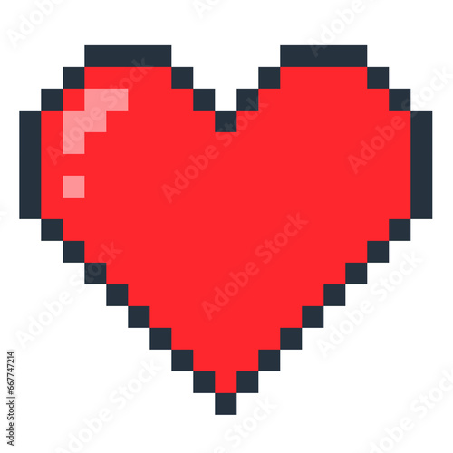 Cuadro en lienzo red heart pixel art