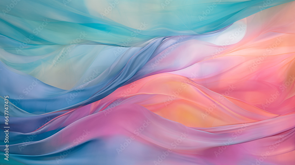 Turquoise, pink dreamy pastel watercolor flowing waves backdrop. Blue, mint, teal soft painted wavy folds. Abstract art luxury color wave background. Silk drape waves background, banner copy space Turquoise, pink dreamy pastel watercolor flowing waves backdrop. Blue, mint, teal soft painted wavy folds. Abstract art luxury color wave background. Silk drape waves background, banner copy space