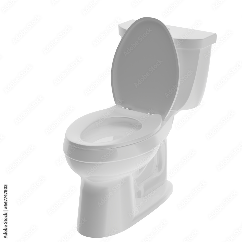 3D rendering illustration of a flush toilet 3D rendering illustration of a flush toilet