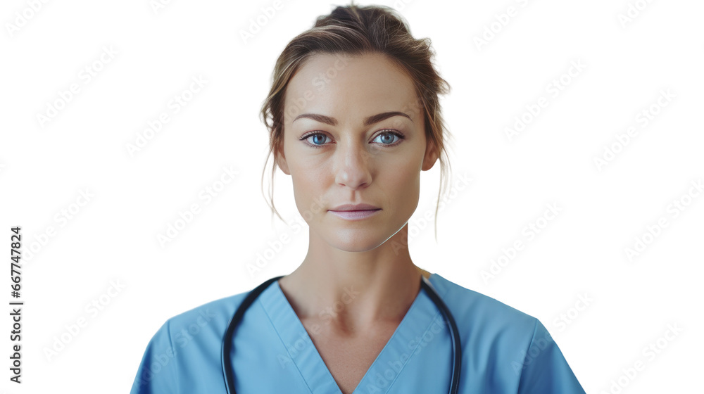 Portrait of a young Caucasian female nurse