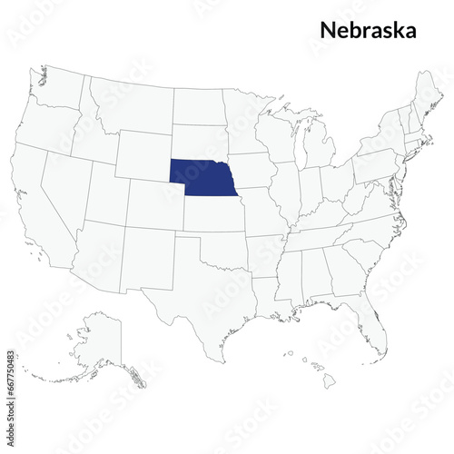  Map of Nebraska. Nebraska map. USA map
