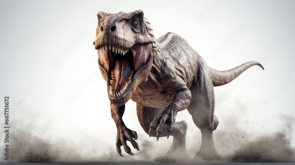 Obraz premium Dynamic T-Rex Vector Artwork Isolated on Clean White Background