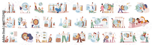 Lab test. Vector illustration. Laboratory research plays crucial role in advancing scientific knowledge Testing various hypotheses is essential part scientific process Scientists examine samples under
