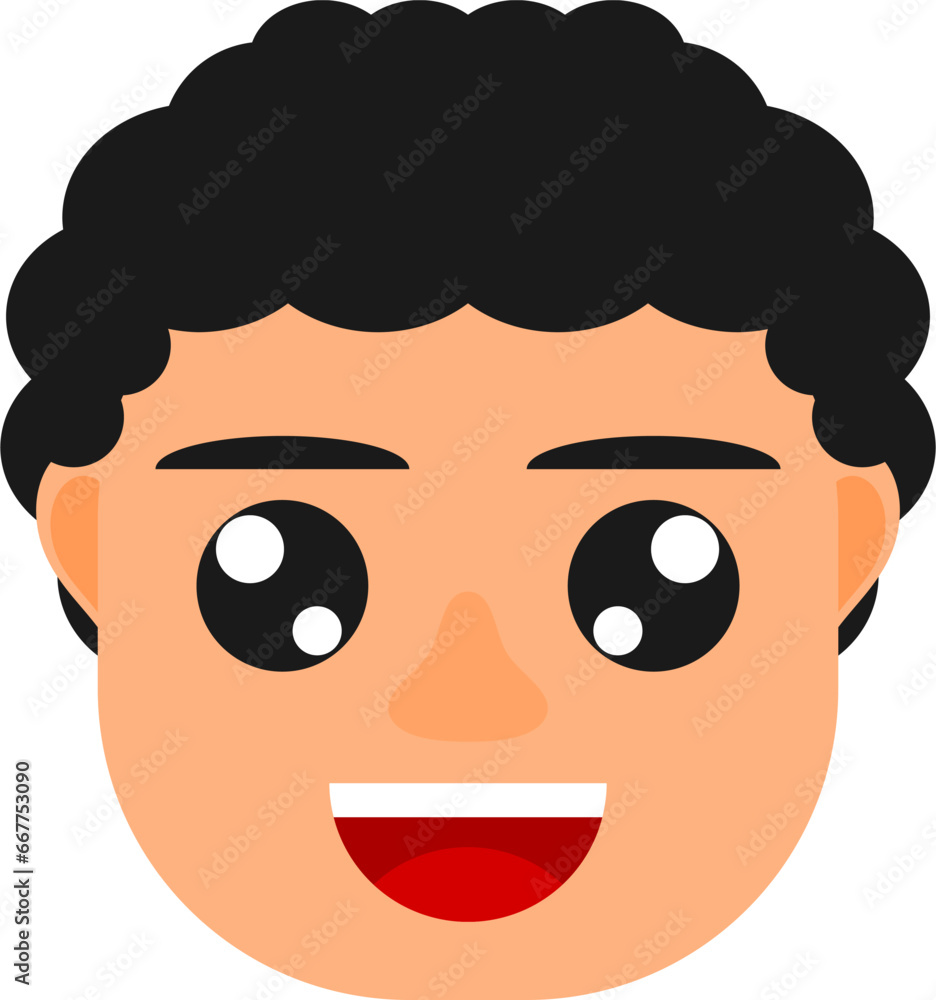 Fototapeta premium Cute boy. Cute boy emoji. Cute boy avatar.
