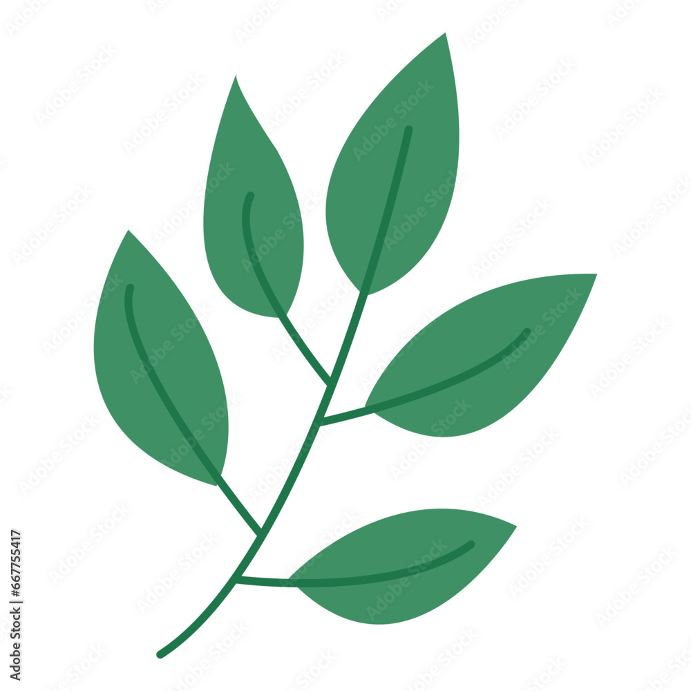 green leaves vector cartoon 