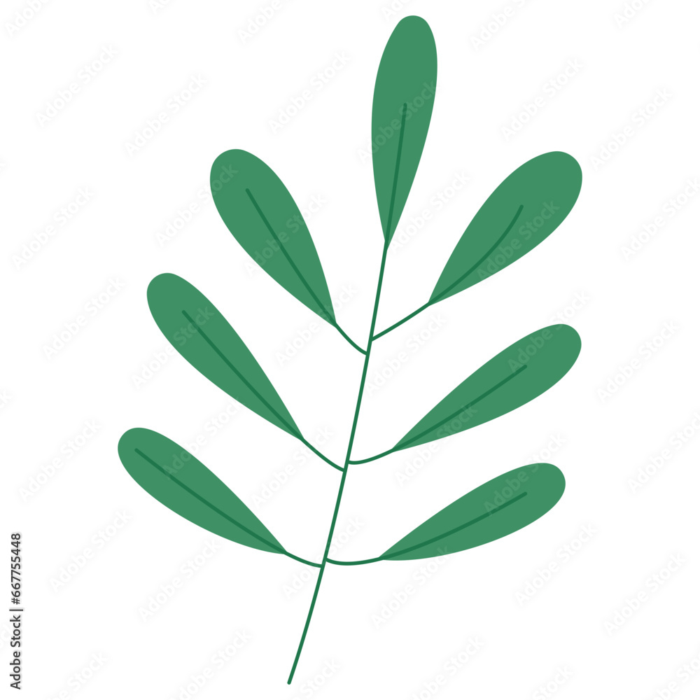 Naklejka premium green leaves vector cartoon 