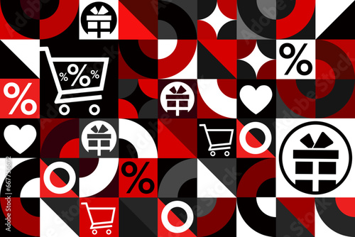 Black Friday. Seamless geometric pattern. Template for background, banner, card, poster. Vector EPS10 illustration.