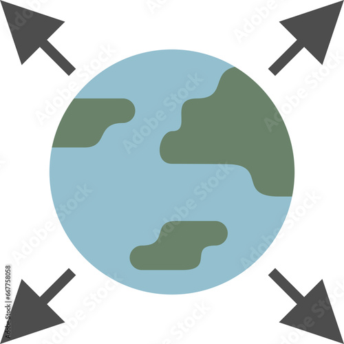 Earth arrow icon
