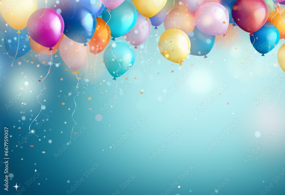 happy birthday party balloons, colourful balloons background, , Horizontal background / banner for celebrations and invitation cards. copy space for text happy birthday party balloons, colourful balloons background, , Horizontal background / banner for celebrations and invitation cards. copy space for text