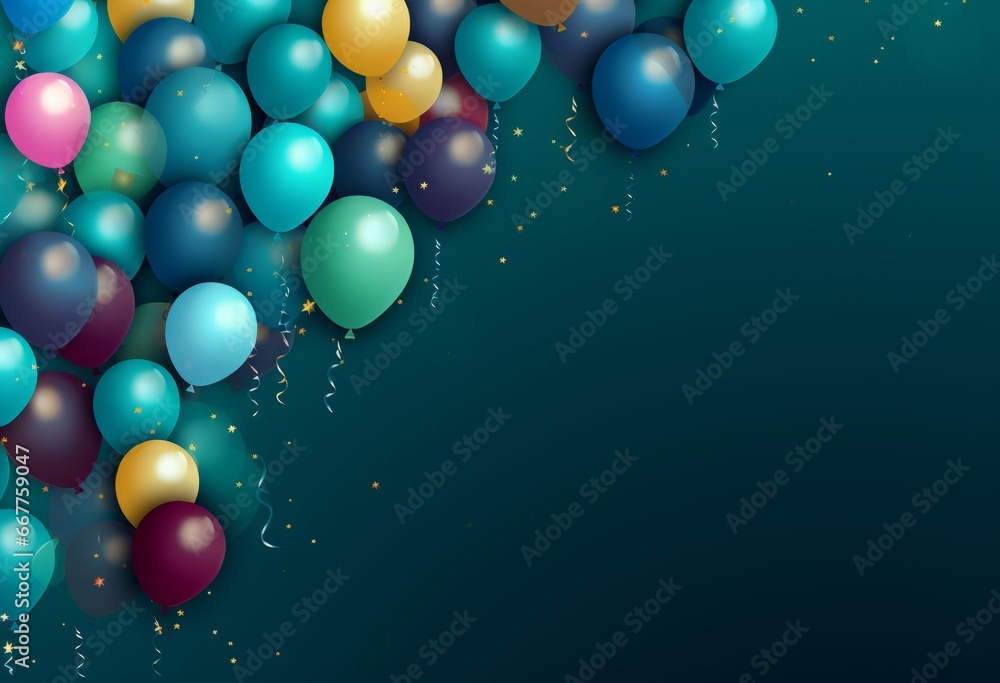happy birthday party balloons, colourful balloons background, , Horizontal background / banner for celebrations and invitation cards. copy space for text happy birthday party balloons, colourful balloons background, , Horizontal background / banner for celebrations and invitation cards. copy space for text