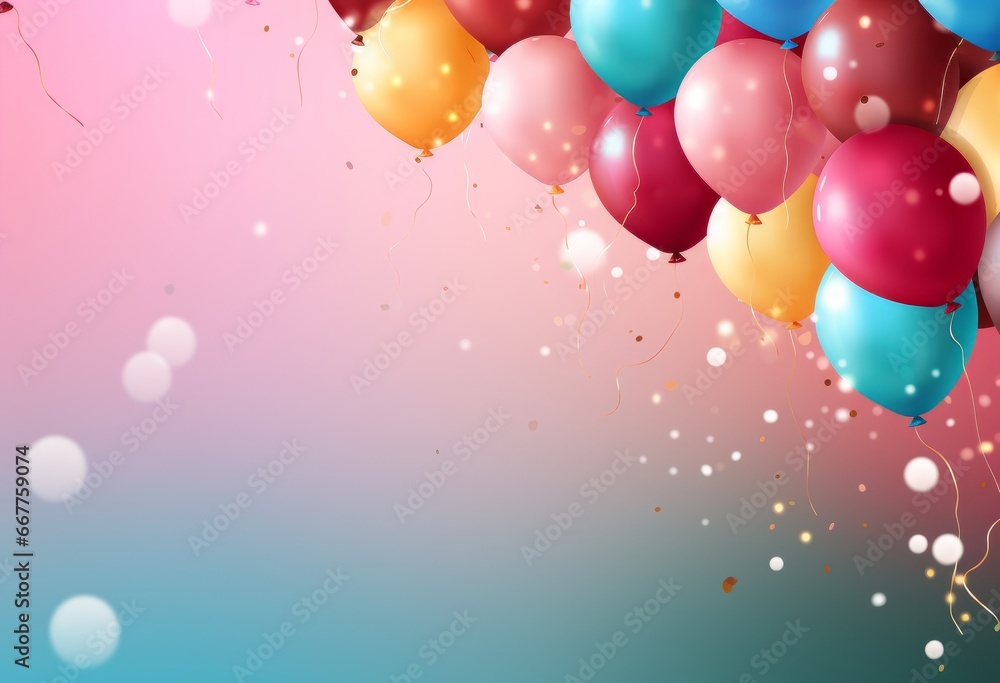 happy birthday party balloons, colourful balloons background, , Horizontal background / banner for celebrations and invitation cards. copy space for text happy birthday party balloons, colourful balloons background, , Horizontal background / banner for celebrations and invitation cards. copy space for text