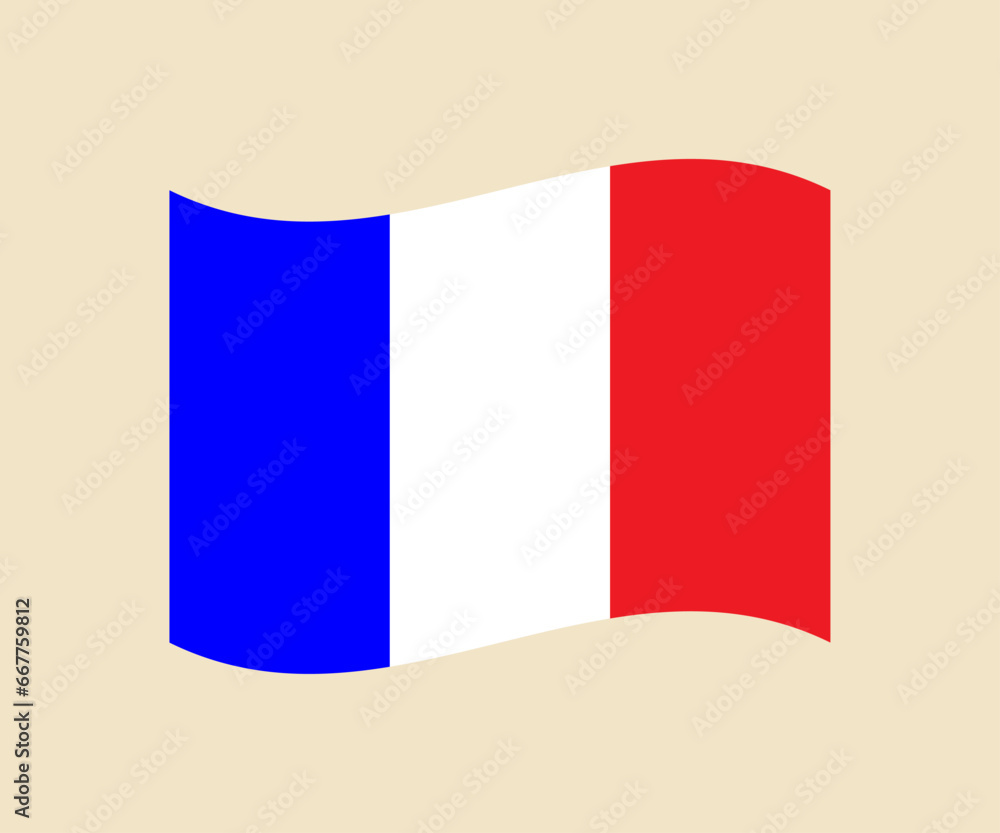 Flag of France Country Vector Illustration Emblem