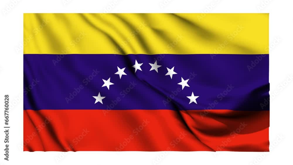 Venezuela waving flag animation with alpha channel transparent white background Venezuela waving flag animation with alpha channel transparent white background