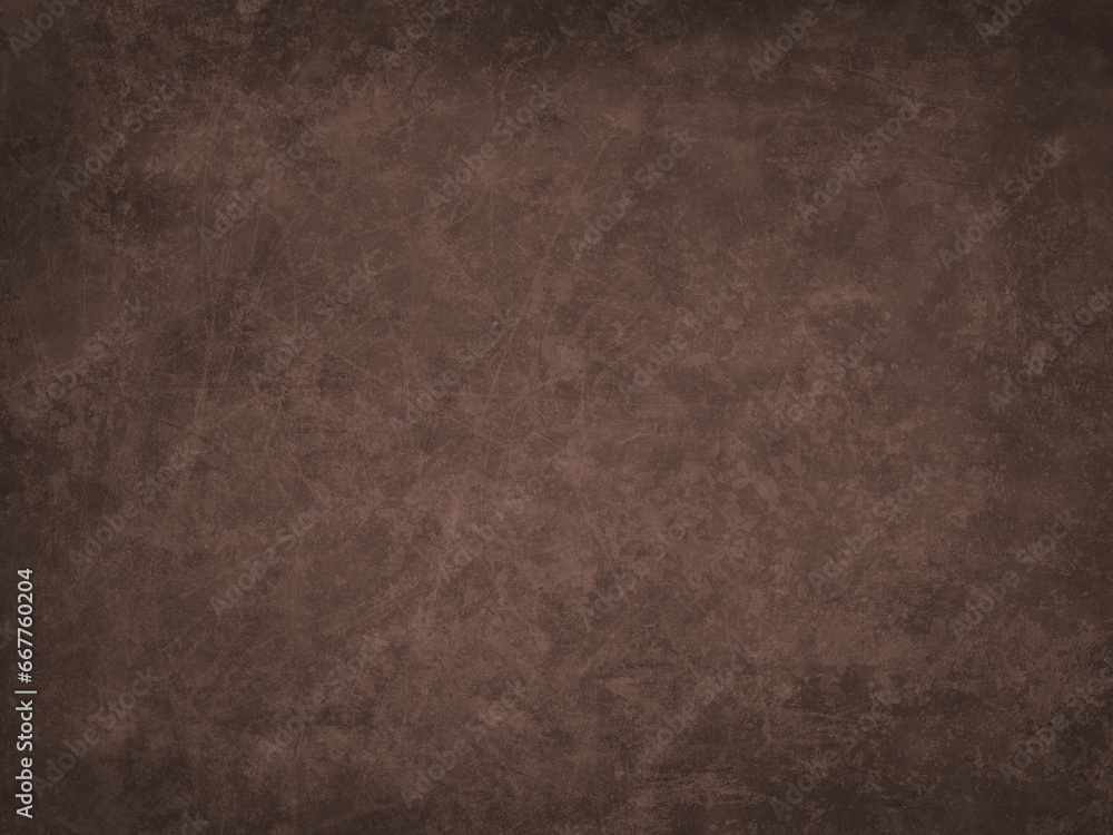 Dark brown background texture, elegant brown textured background with distressed old vintage grunge paper illustration with scratched metal or stone with vignette