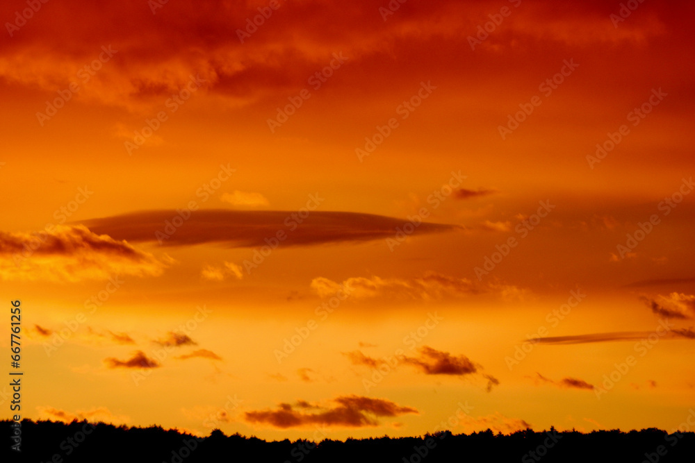 Cloud shaped as a light floating feather during sunset Jenningsville Pennsylvania