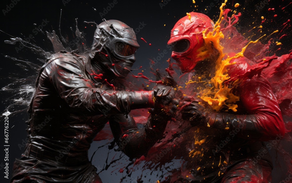 Masked boxers fight Masked boxers fight