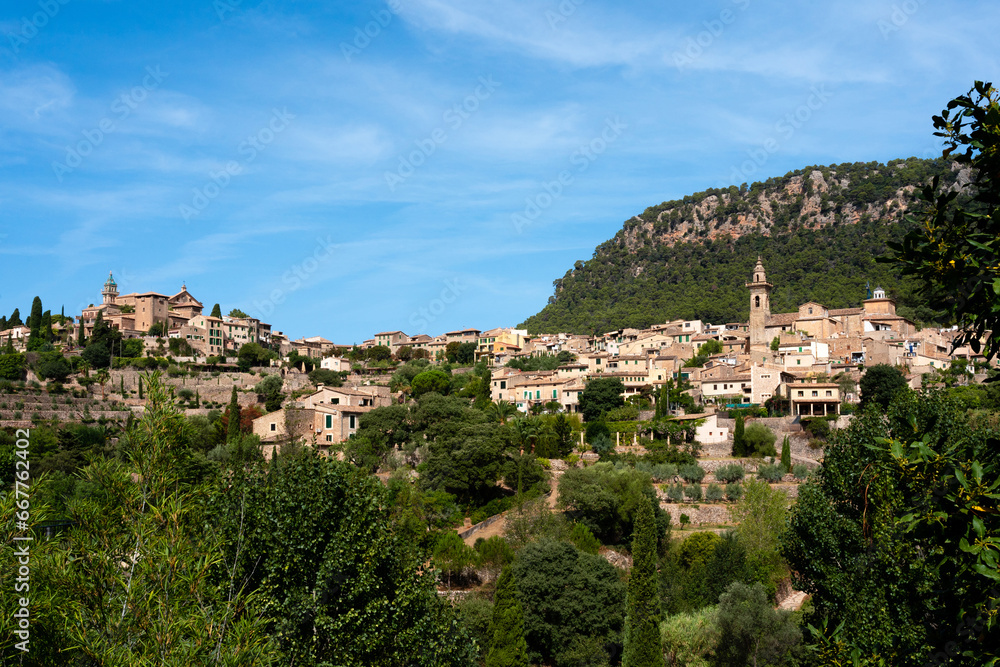 View on the City of Valdemosa in the island of Majorca in Spain