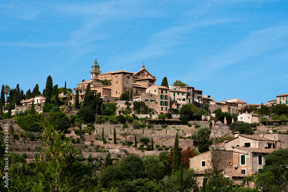 View on the City of Valdemosa in the island of Majorca in Spain