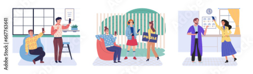 People with smartphone. Vector illustration. Smartphones facilitate easy and convenient communication between people The connection between people through smartphones transcends physical boundaries