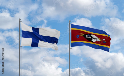 Eswatini and Finland flags, country relationship concept
