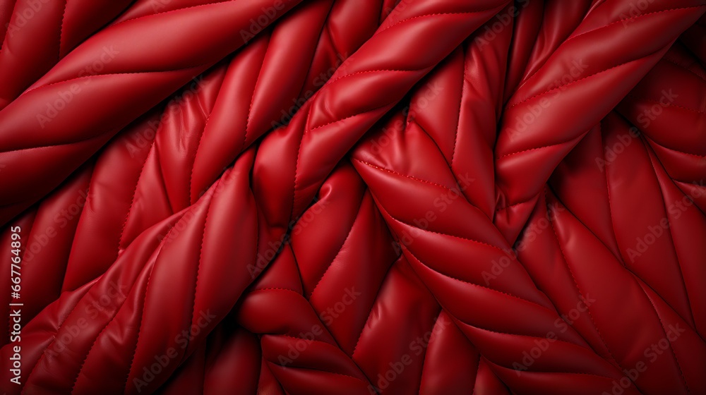 Obraz premium Bold and passionate, a fiery red fabric beckons with its alluring texture and depth, igniting a sense of intrigue and mystery within the viewer