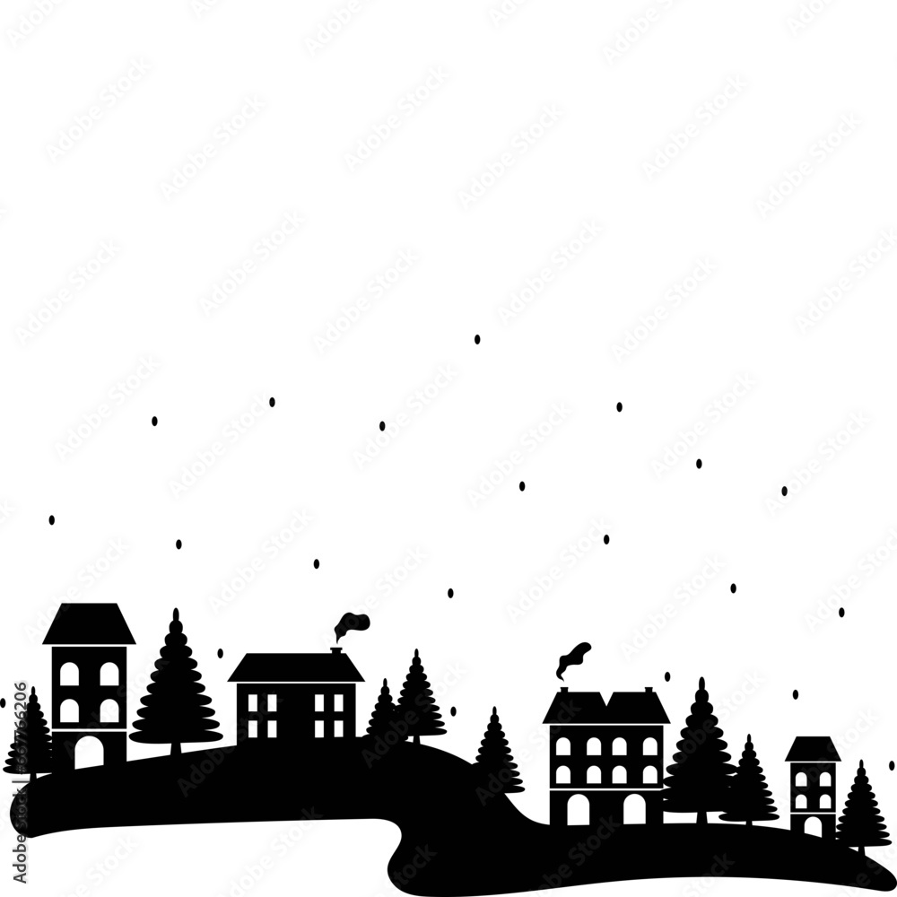 Winter Village Silhouette
